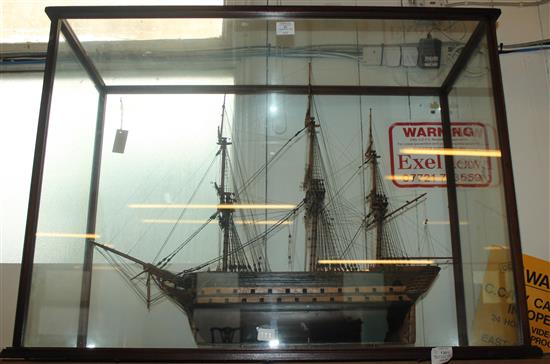 A model of an 18th century frigate, overall 40.5in.